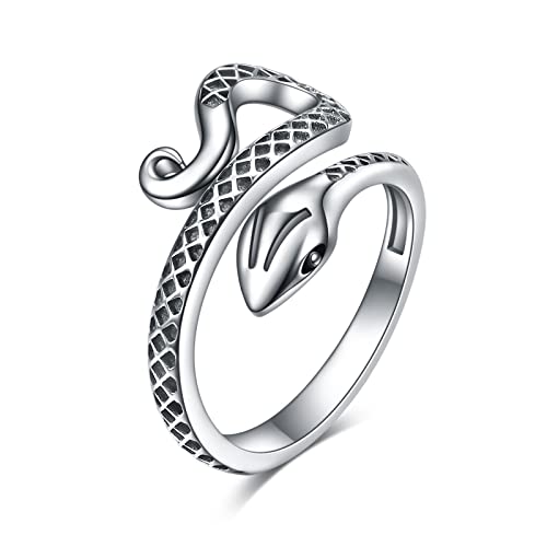 YFN Schlange Ring Sterling Silber Einstellbare Schlange Ring Gothic Schmuck Geschenke für Damen Herren von YFN