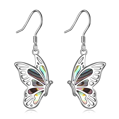 YFN Schmetterling Ohrring für Frauen Sterling Silber Abalone Tropfen Ohrring Schmuck Hypoallergenic von YFN