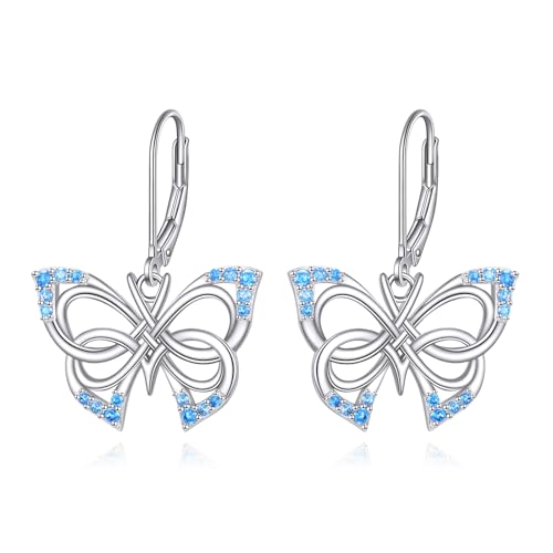 YFN Schmetterling Ohrringe 925 Sterling Silber Hängend Butterfly Earrings Cute Schmetterling Dangle Ohrringe Schmetterling Schmuck Geschenke für Damen Mädchen von YFN