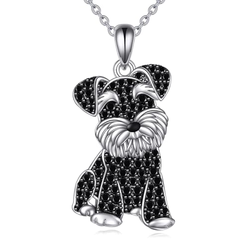 YFN Schnauzer Halskette Sterling Silber Hund Anhänger Kette Niedliches Tier Schmuck Geschenke für Damen YFN Schnauzer Halskette Sterling Silber Hund Anhänger Kette Niedliches Tier Schmuck Geschenke für Damen von YFN