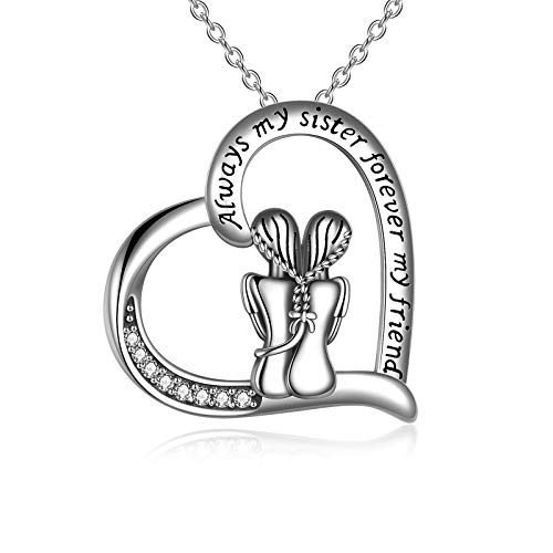 YFN Schwester Geschenke von Schwester, Sterling Silber Immer meine Schwester für immer meine Freundin Schwester Anhänger Halskette, Geburtstag Halskette Geschenk von YFN