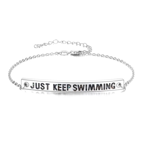 YFN Schwimmen Armband 925 Sterling Silber Schwimmende Armband Sport Schmuck Geschenk für Damen Schwimmer von YFN