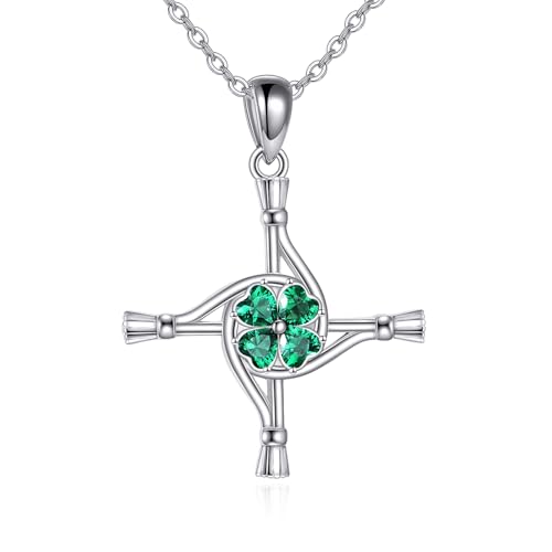 YFN St Bridgets Kreuz Kette Sterling Silber Saint Brigid Kreuz Anhänger Halskette irischen Schmuck für Frauen irische Geschenke von YFN
