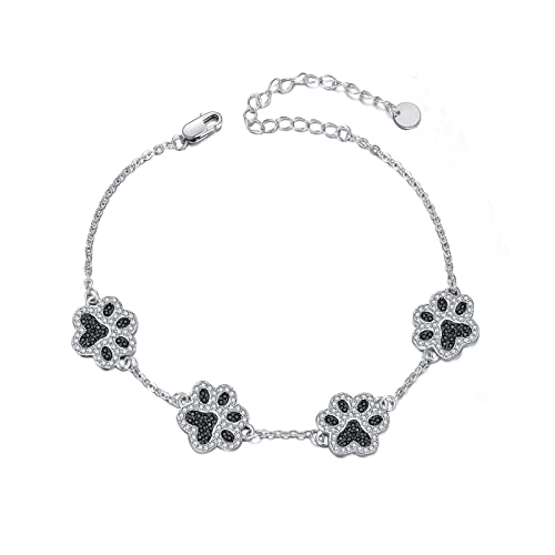 YFN Pfote Armbänder Sterling Silber Haustier Pfoten Armbänder Welpen Schmuck Geschenke für Damen Mädchen von YFN