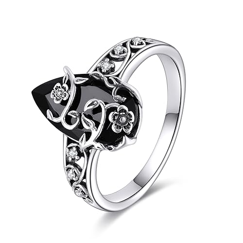 YFN Sterling Silber Ring Kristall Schmuck Geschenke für Damen Mädchen (Blume, 7) von YFN