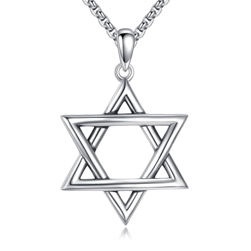YFN Stern von David Halskette für Männer 925 Sterlingsilber Jüdische Halskette für Frauen Zarter Stern von David Anhänger Judaica Schmuck Geschenk, 22+2 Zoll Verstellbare Kette YFN Stern von David Halskette für Männer 925 Sterlingsilber Jüdische Halskette für Frauen Zarter Stern von David Anhänger Judaica Schmuck Geschenk, 22+2 Zoll Verstellbare Kette von YFN