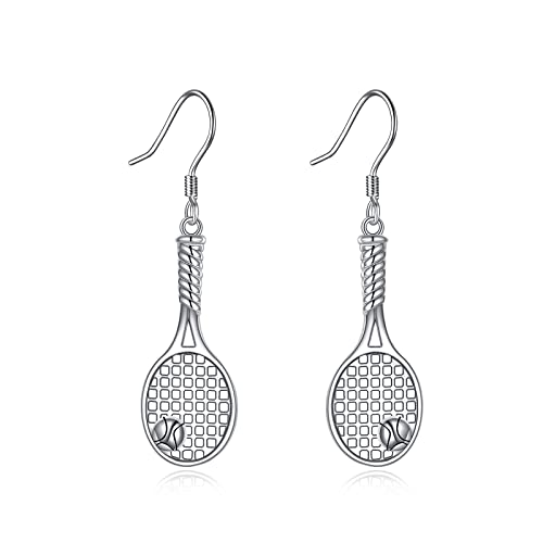 YFN Tennis Ohrringe Sterling Silber Tennisschläger Ohrringe Schmuck Sport Geschenke für Damen Mädchen von YFN