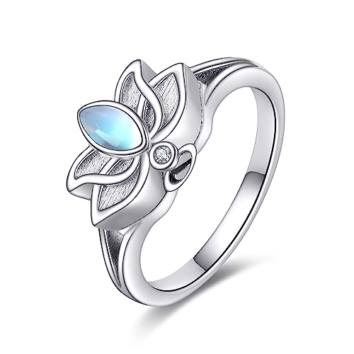 YFN Urnen Ring für Asche 925 Sterling Silber Ringe für Asche Einäscherung Schmuck Geschenke für Damen Herren (Lotus) von YFN