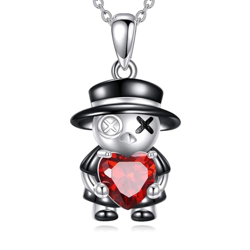 YFN Voodoo Pestarzt Kette 925 Sterling Silber Gotisch Anhänger Halskette Hexe Schmuck Hexenhaft Geschenke für Damen von YFN