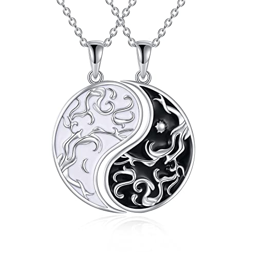 YFN Yin Yang Halskette für Frauen Sterling Silber Baum des Lebens Schmuck Paar Geschenke von YFN