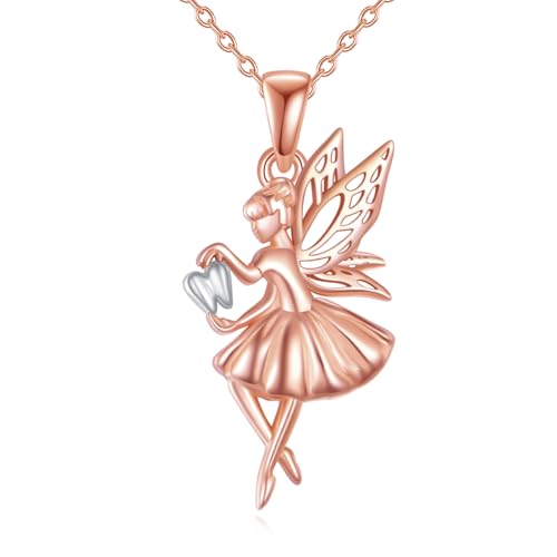 YFN Zahnfee Kette Sterling Silber Zahnfee Anhänger Halskette Zahn Fee Schmuck für Frauen Zahnfee Geschenke für Zahnarzthelferin Zahnärztin von YFN