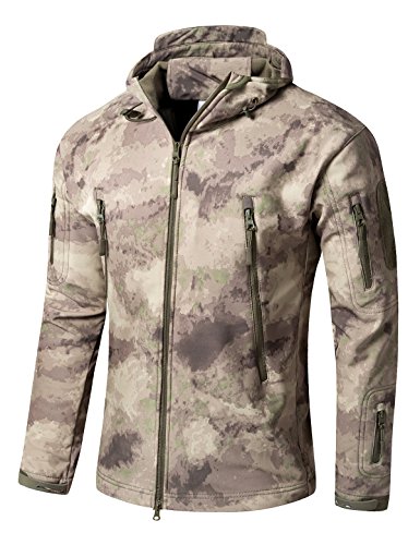 YFNT Herren Taktisch Softshell Fleecejacke Camouflage Militär Outdoor Wandern Camping Wasserdicht Mantel Jacken Skijacke, Ruins Grey, 3XL von YFNT