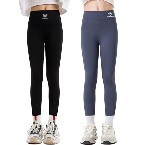 YFPICO 2er-Pack Thermo Leggings Mädchen Gefütterte Dick Lange Warme Kinder Thermohose Winter Thermounterwäsche 2-Pack Schmetterling Schwarz+Flugzeug Grau 104-110 YFPICO 2er-Pack Thermo Leggings Mädchen Gefütterte Dick Lange Warme Kinder Thermohose Winter Thermounterwäsche 2-Pack Schmetterling Schwarz+Flugzeug Grau 104-110 von YFPICO