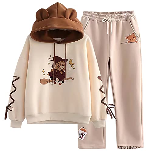 YFPICO Jogginganzug Teen Mädchen Kinder Trainingsanzug Hoodie & Jogginghose 2er Set Tracksuit Kapuzenpullover Sweathose Sportbekleidung Frühling Herbst Sportanzug Streetwear von YFPICO
