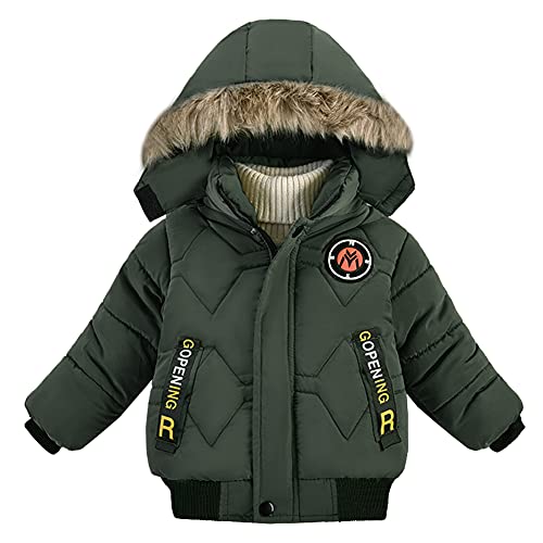 YFPICO Jungen Winterjacke Baby Warm Steppjacke Winter Kapuzenjacke Dicke Kinderjacke 2-4 Jahre Alt von YFPICO