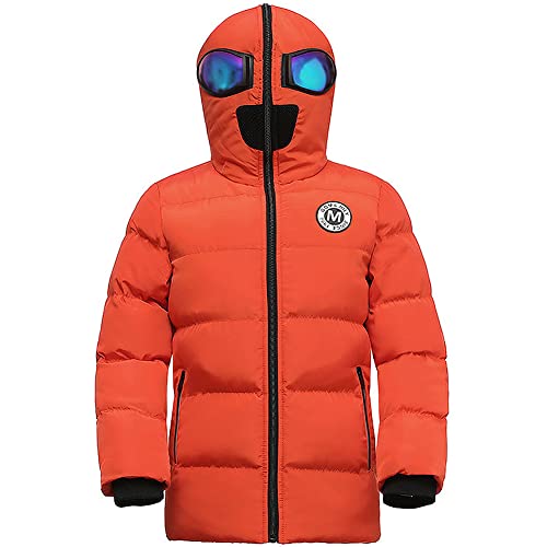 YFPICO Jungen Winterjacke mit Kapuze Komisch Integrierter Reißverschluss Verdicken Steppjacke Warm Parka Wintermantel von YFPICO