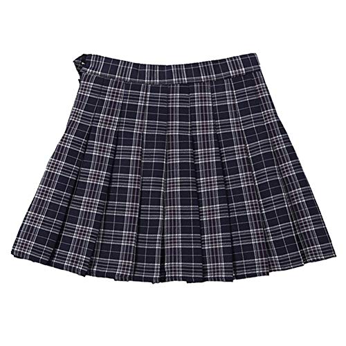 YFPICO Mädchen Plaid Rock Mini Faltenrock Schulmädchen-Stil Geeignet für 3-14 Jahre mit Doppel Schicht Material, Schwarz, 134/140 von YFPICO