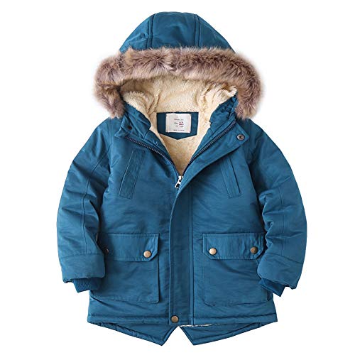 YFPICO Winterjacke Jungen Kinder Kapuzenparka Dicke Warm Blouson Baby Wintermantel Steppjacken Outerwear von YFPICO