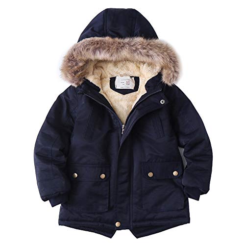 YFPICO Winterjacke Jungen Kinder Kapuzenparka Dicke Warm Blouson Baby Wintermantel Steppjacken Outerwear von YFPICO