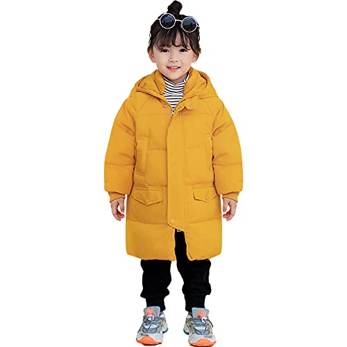 YFPICO Winterjacke Jungen Mädchen Daunenjacke Lang Verdicken Jacke mit Kapuze,Jungen Mädchen Daunenjacke Warm Winterparka Wintermantel Kinderjacke von YFPICO