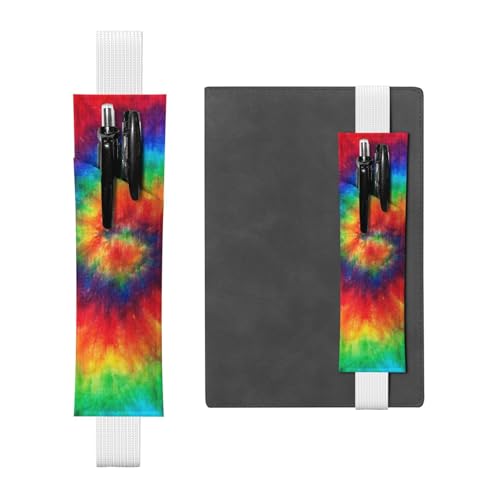 YFSGDLBN Batik-Stifteetui mit Hippie-Muster, Leder, Lesezeichen, Federmäppchen, weiß, Einheitsgröße, Münztasche von YFSGDLBN