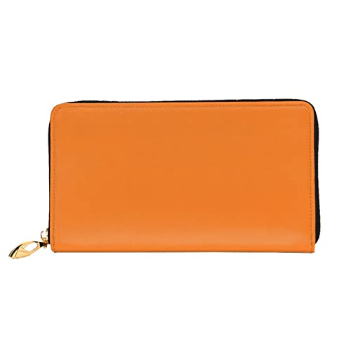 YFSGDLBN Beauty Burnt Orange bedruckte lange Geldbörse aus echtem Leder, Münzgeldbörse, Clutch, Geldbörse, Reißverschluss, Karten-Aufbewahrungstasche von YFSGDLBN