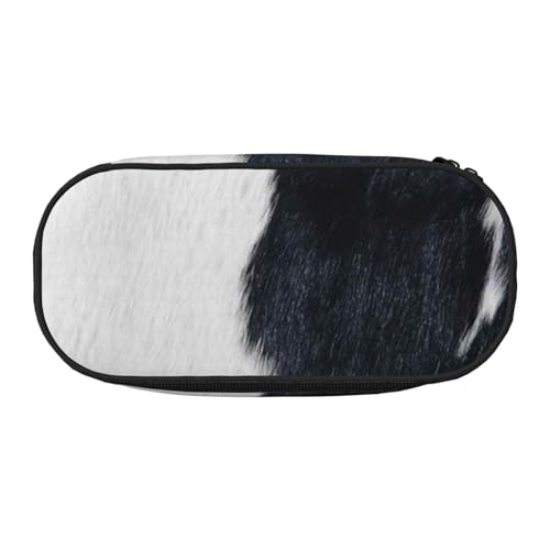 YFSGDLBN Bedrucktes Federmäppchen, Rindsleder, Federmäppchen, tragbare Schreibwaren-Tasche, Schwarz , Einheitsgröße, Münztasche von YFSGDLBN