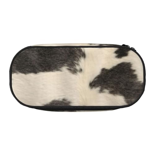 YFSGDLBN Bedrucktes Federmäppchen, Rindsleder, Federmäppchen, tragbare Schreibwaren-Tasche, Schwarz , Einheitsgröße, Münztasche von YFSGDLBN