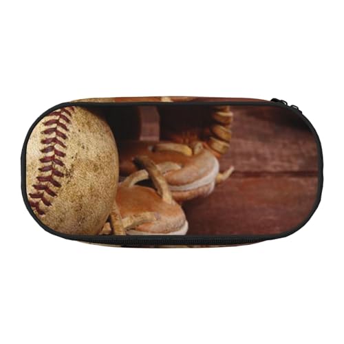 YFSGDLBN Bedrucktes Federmäppchen mit Baseball-Motiv, Schwarz , Einheitsgröße, Münztasche von YFSGDLBN