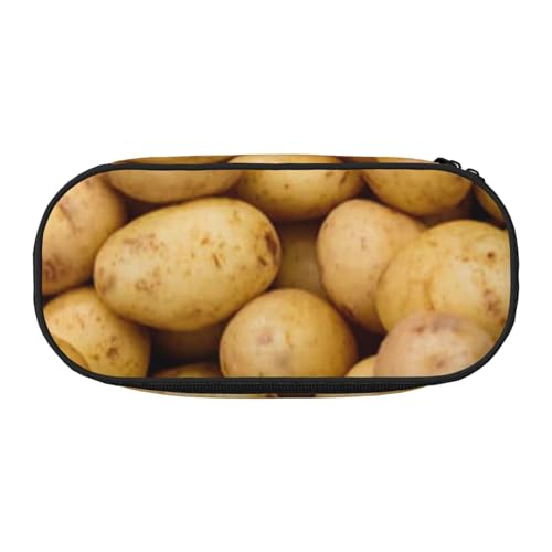YFSGDLBN Bedrucktes Federmäppchen mit Gartenkartoffeln, Federmäppchen, tragbare Schreibwaren-Tasche, Schwarz , Einheitsgröße, Münztasche von YFSGDLBN