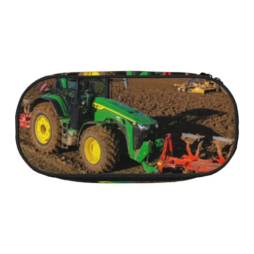 YFSGDLBN Bedrucktes Federmäppchen mit Traktor-Farm-Motiv, Federmäppchen, tragbare Schreibwaren-Tasche, Schwarz , Einheitsgröße, Münztasche von YFSGDLBN