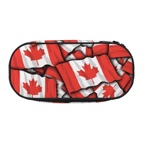 YFSGDLBN Bedrucktes Federmäppchen mit kanadischer Flagge, Federmäppchen, tragbare Schreibwaren-Tasche, Schwarz , Einheitsgröße, Münztasche von YFSGDLBN