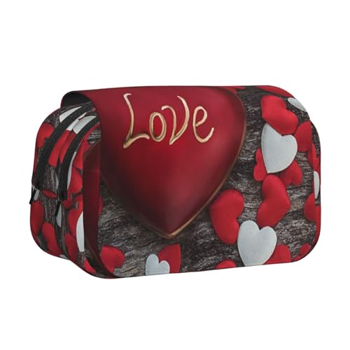 YFSGDLBN Bedrucktes doppeltes Federmäppchen zum Valentinstag von YFSGDLBN