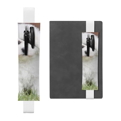 YFSGDLBN Bichon Frisé-Hund bedruckter Leder-Stifthalter Lesezeichen Federmäppchen, weiß, Einheitsgröße, Münztasche von YFSGDLBN