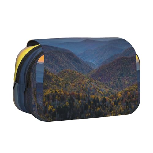 YFSGDLBN Blue Ridge Federmäppchen mit Doppelklappe, Motiv: Parkway Mountains von YFSGDLBN