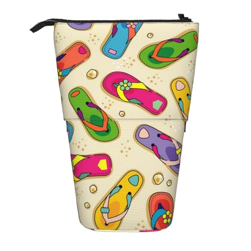 YFSGDLBN Bunte Flip-Flops, bedrucktes Teleskop-Federmäppchen, vertikal von YFSGDLBN