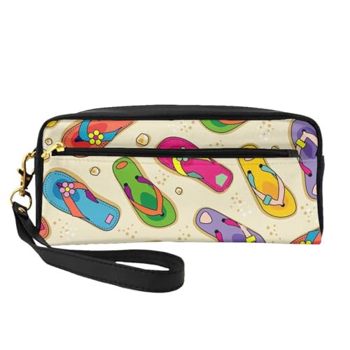 YFSGDLBN Bunte Flip-Flops bedruckte Federmäppchen, kleine Make-up-Tasche, Aufbewahrungstasche von YFSGDLBN