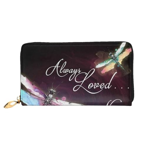 YFSGDLBN Bunte Libellen-bedruckte lange Geldbörse aus echtem Leder, Münzgeldbörse, Clutch, Geldbörse, Reißverschluss, Karten-Aufbewahrungstasche von YFSGDLBN