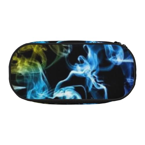 YFSGDLBN Buntes Federmäppchen mit Rauchdruck, Federmäppchen, tragbare Schreibwaren-Tasche, Schwarz , Einheitsgröße, Münztasche von YFSGDLBN