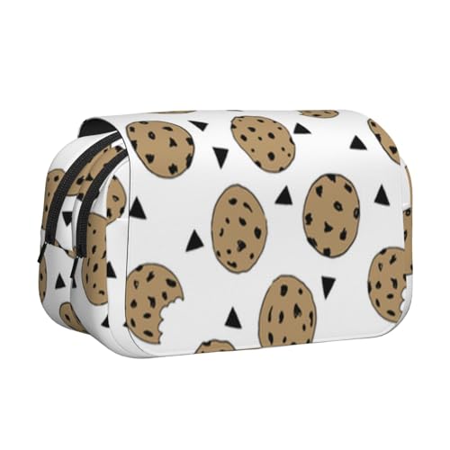 YFSGDLBN Cookies Federmäppchen mit doppeltem Klappetui, mit Lebensmittelchip-Motiv von YFSGDLBN