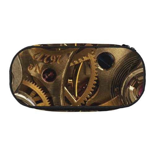YFSGDLBN Coole Steampunk-Zahnrädermäppchen, Federmäppchen, tragbare Schreibwaren-Tasche, Schwarz , Einheitsgröße, Münztasche von YFSGDLBN