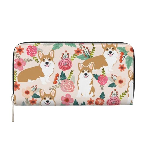 YFSGDLBN Corgi Floral Flowers Printed Leather Hand Wallet Long Genuine Leather Wallet Coin Purse, Schwarz , Einheitsgröße YFSGDLBN Corgi Floral Flowers Printed Leather Hand Wallet Long Genuine Leather Wallet Coin Purse, Schwarz , Einheitsgröße von YFSGDLBN