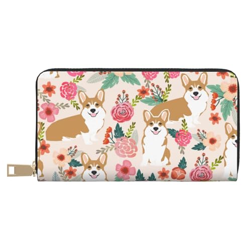 YFSGDLBN Corgi Floral Flowers Printed Long Leather Wallet Clutch Wallet Zip Card Case, weiß, Einheitsgröße YFSGDLBN Corgi Floral Flowers Printed Long Leather Wallet Clutch Wallet Zip Card Case, weiß, Einheitsgröße von YFSGDLBN