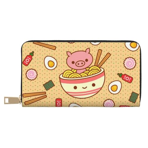 YFSGDLBN Delicious Sweet Ramen Printed Long Leather Wallet Clutch Wallet Zip Card Case, weiß, Einheitsgröße von YFSGDLBN