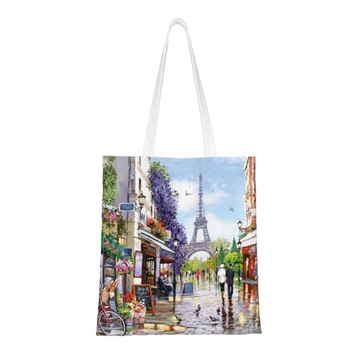 YFSGDLBN Einkaufstasche, Handtasche, Schultertasche, Motiv: Paris Straßenszene Eiffelturm YFSGDLBN Einkaufstasche, Handtasche, Schultertasche, Motiv: Paris Straßenszene Eiffelturm von YFSGDLBN