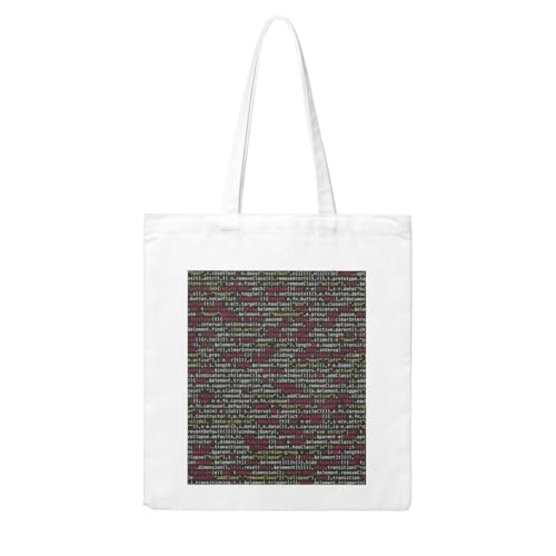 YFSGDLBN Einkaufstasche aus Segeltuch, Programmiercode, bedruckt, Schultertasche von YFSGDLBN
