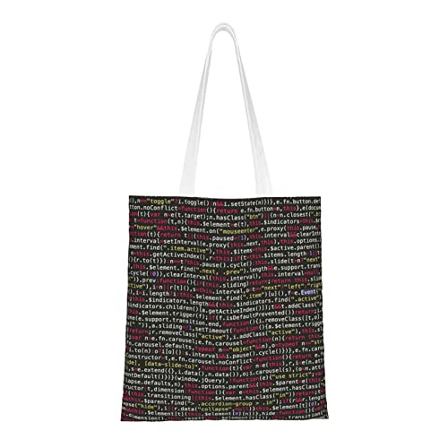 YFSGDLBN Einkaufstasche mit Programmiercode, bedruckt, Handtasche, Schultertasche YFSGDLBN Einkaufstasche mit Programmiercode, bedruckt, Handtasche, Schultertasche von YFSGDLBN