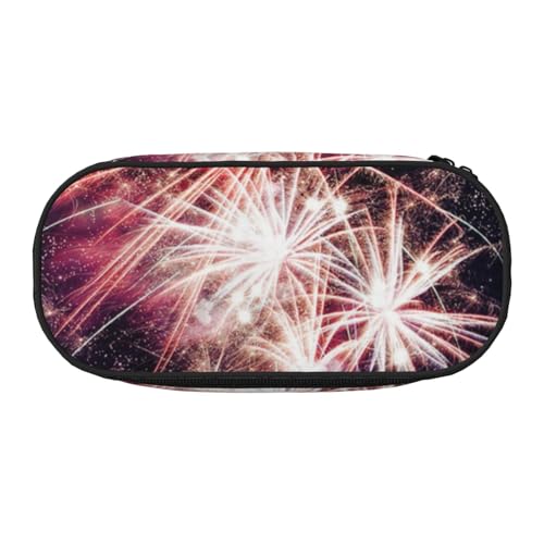 YFSGDLBN Explosion Feuerwerk Bedrucktes Federmäppchen Federmäppchen Federmäppchen Tragbare Schreibwarentasche, Schwarz , Einheitsgröße, Münztasche von YFSGDLBN