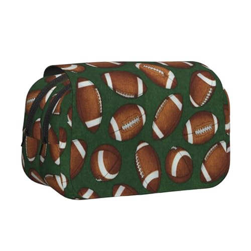 YFSGDLBN Federmäppchen, Motiv: Fußball-Grün, doppeltes Klappetui von YFSGDLBN