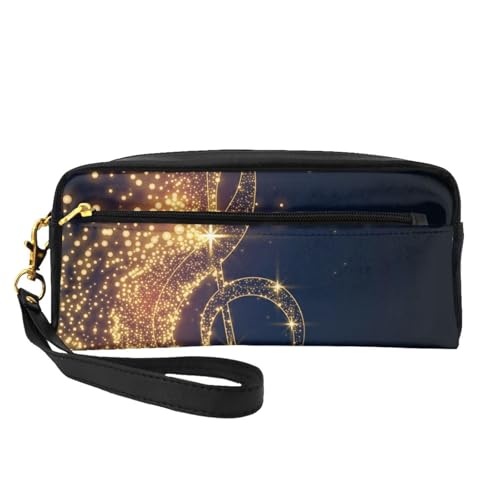YFSGDLBN Federmäppchen, Motiv: Musiknoten mit glänzendem Stern, kleine Make-up-Tasche, Aufbewahrungstasche von YFSGDLBN